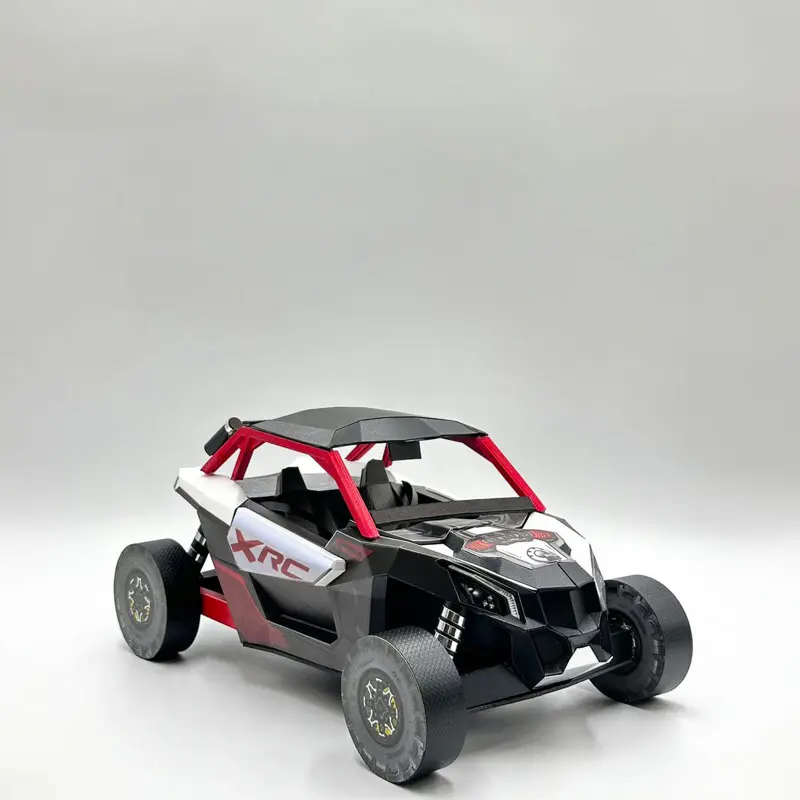 紅色沙灘車紙模型 02