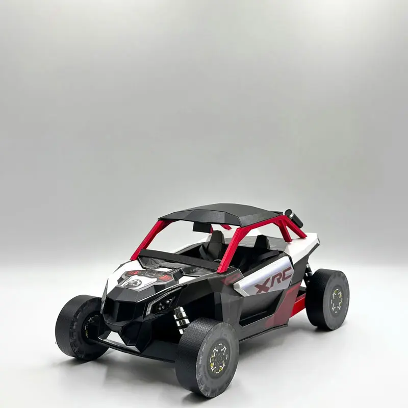 紅色沙灘車紙模型 03