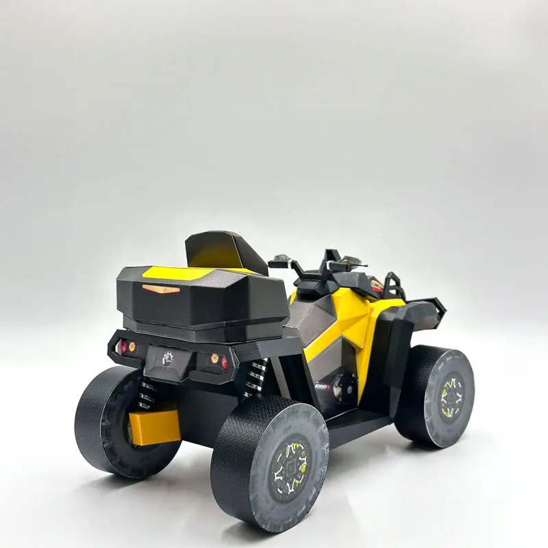 黃色沙灘車紙模型 04